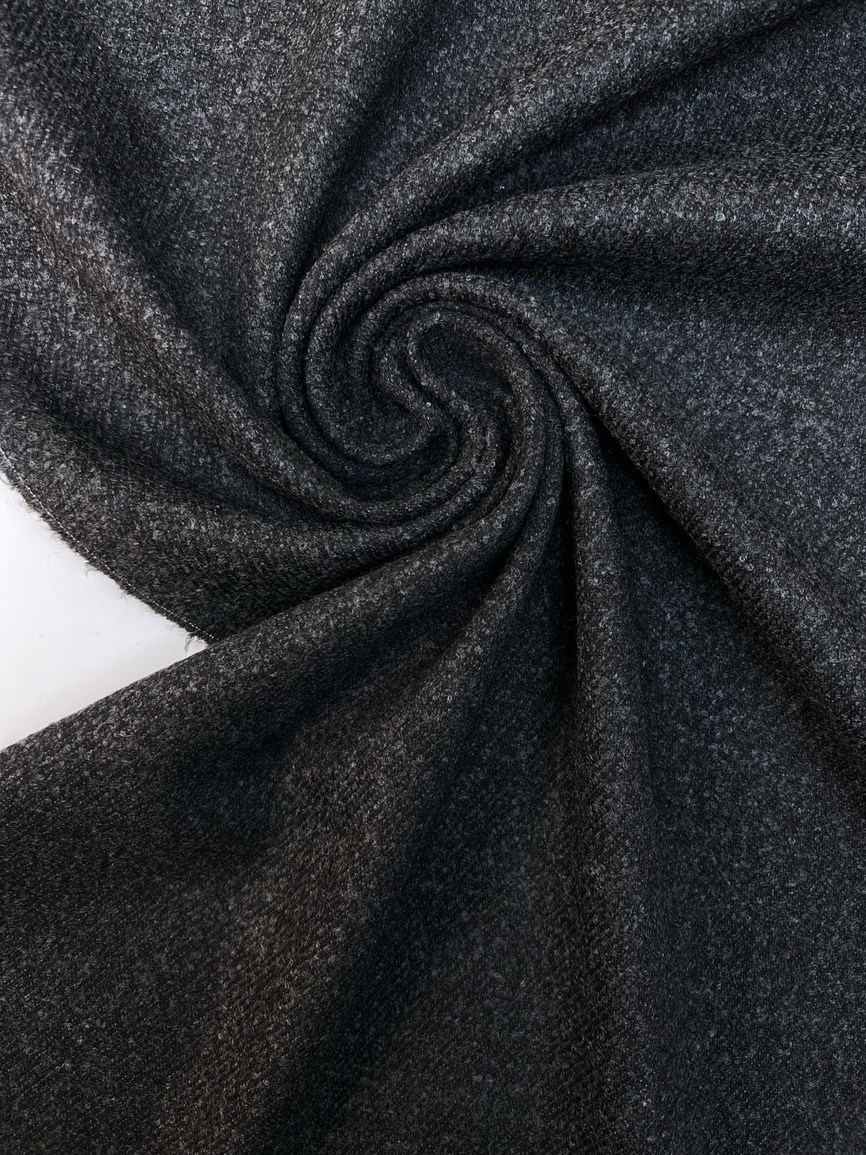 Italian Bouclé Coat Fabric Gray Black