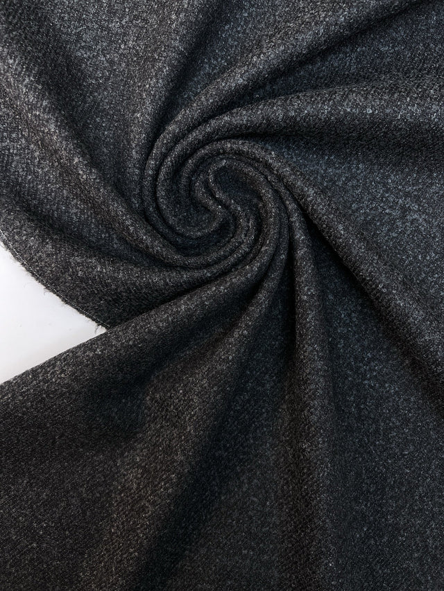 Italian Bouclé Coat Fabric Gray Black