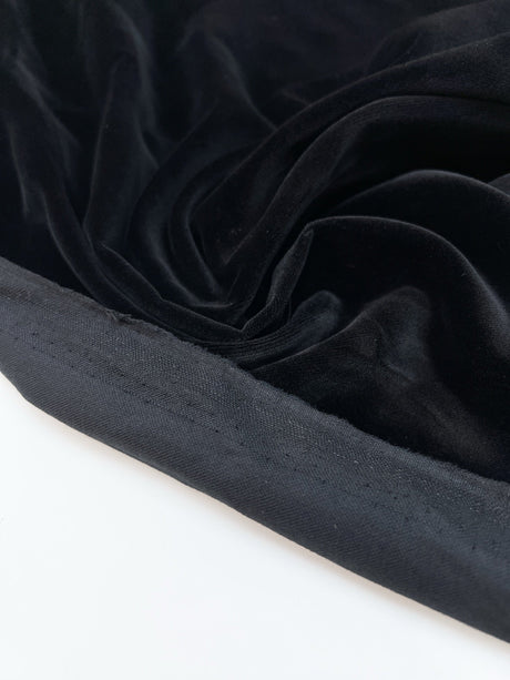 Black Viscose Cotton Velvet