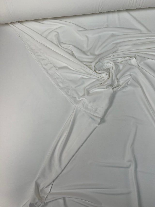 White Polyester Elastane Knitted Sportswear Fabric