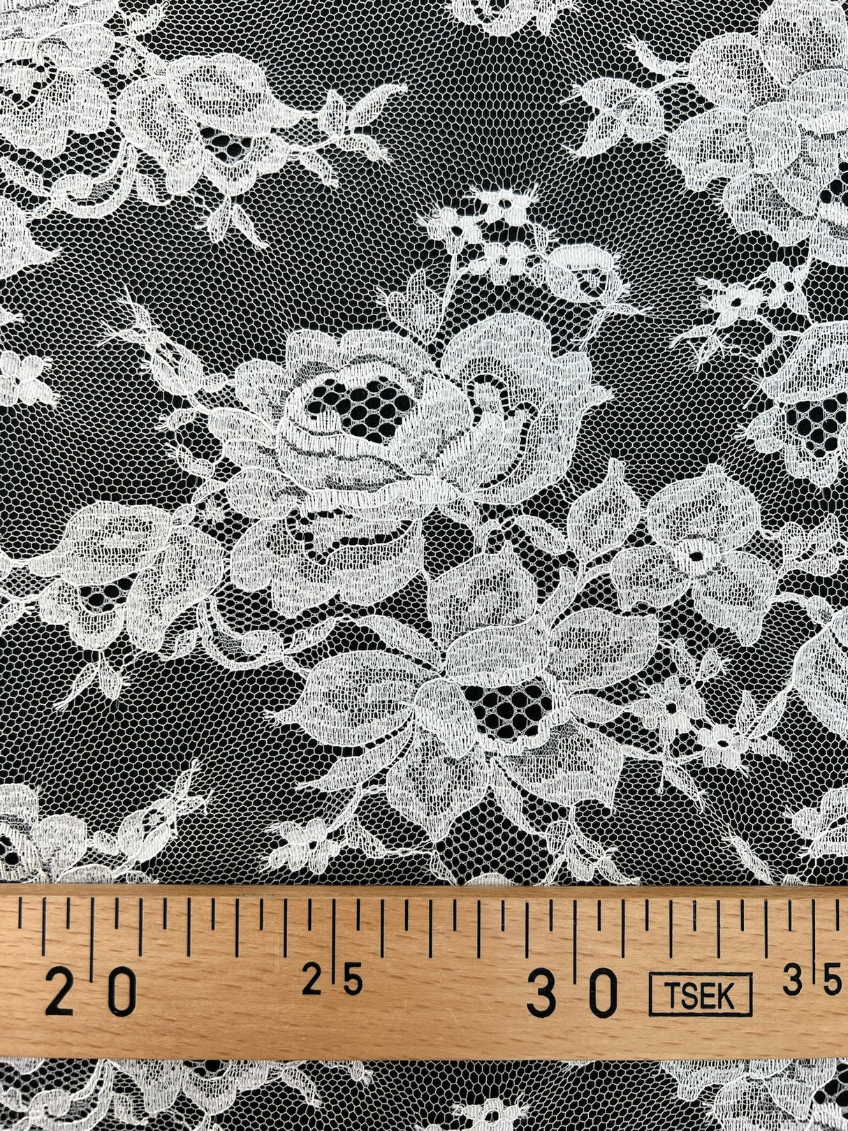 Cotton Lace Mesh Floral White