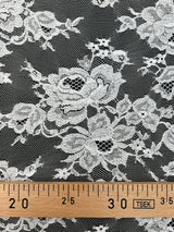 Cotton Lace Mesh Floral White