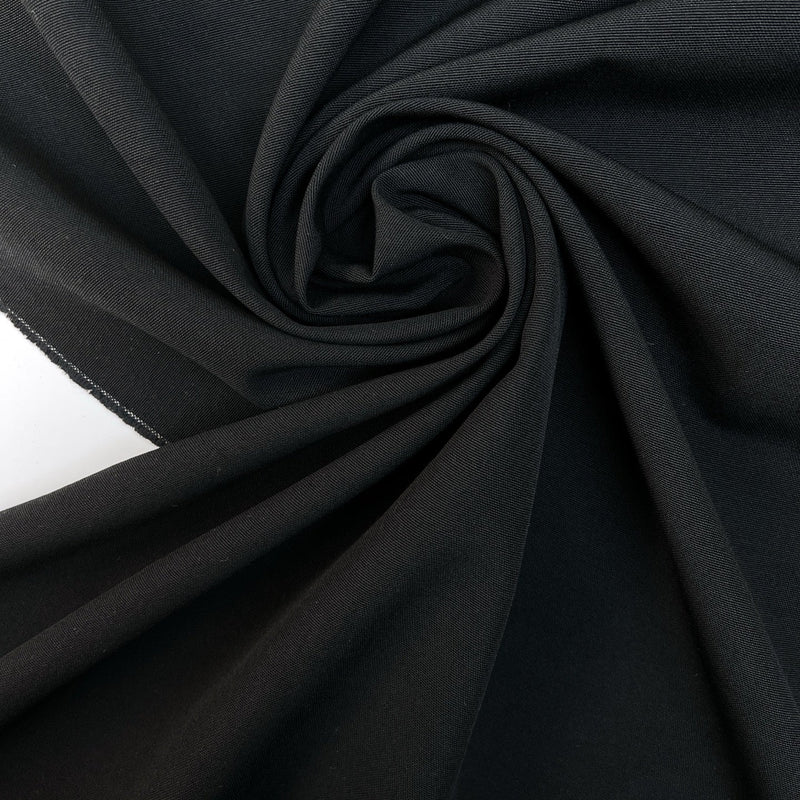 Black Wool Cotton Moiré Fabric