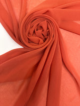 Orange Polyester Crepe Fabric