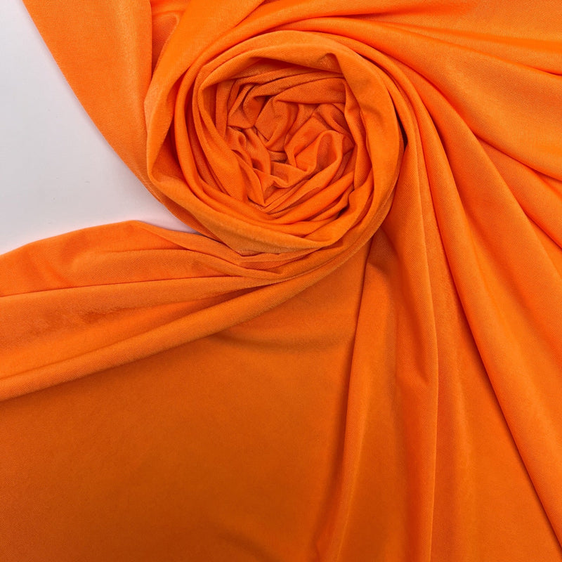 Orange Polyester Elastane Knitted Fabric