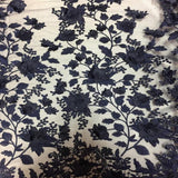 3D Embroidered Satin Floral Pearl Lace Fabric - 100 Percent Polyester Fabric, Floral Pearl Embroidery, 52" Width, 12" Panel (1 Yard)