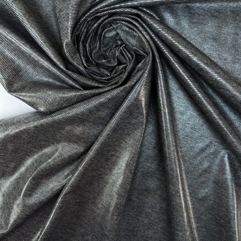 Polyester Cotton Polyurethane Knitted Gray Stripe