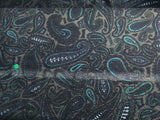 Cotton Stretch Knitted Fabric in Gray Blue Print
