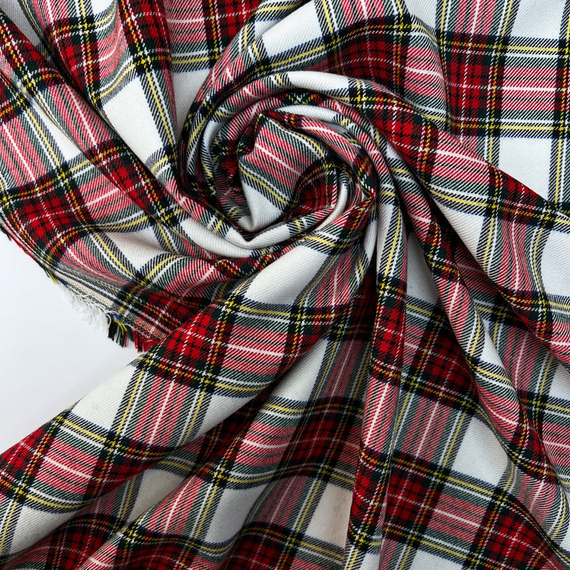 Viscose Tweed Checked Fabric