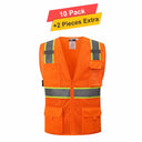 Tricot Reflective Vest with Liner - 10 Pack - 3.5oz  - 100% Polyester