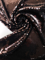 Polyamide Crepe with Sequins Brown Black