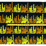 Njoya’s Might 100% Cotton Fabric - Brown, Yellow, Black Double-Sided Print, 46" Width (Per Yard)