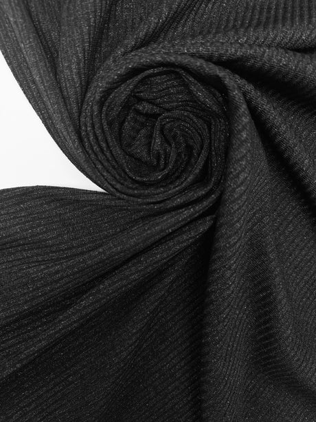 Lurex Blend Rib Knit Silver Black