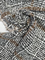 Wool Cotton Tweed Striped Checked Gray