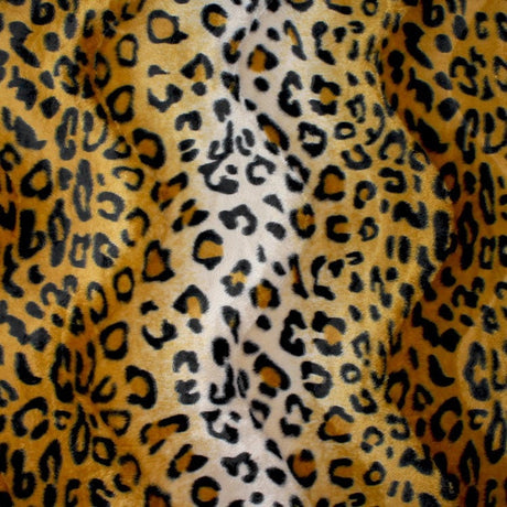 Leopard Print Velboa Faux Fur Fabric - Leopard Print, 60" Width (1 Yard)