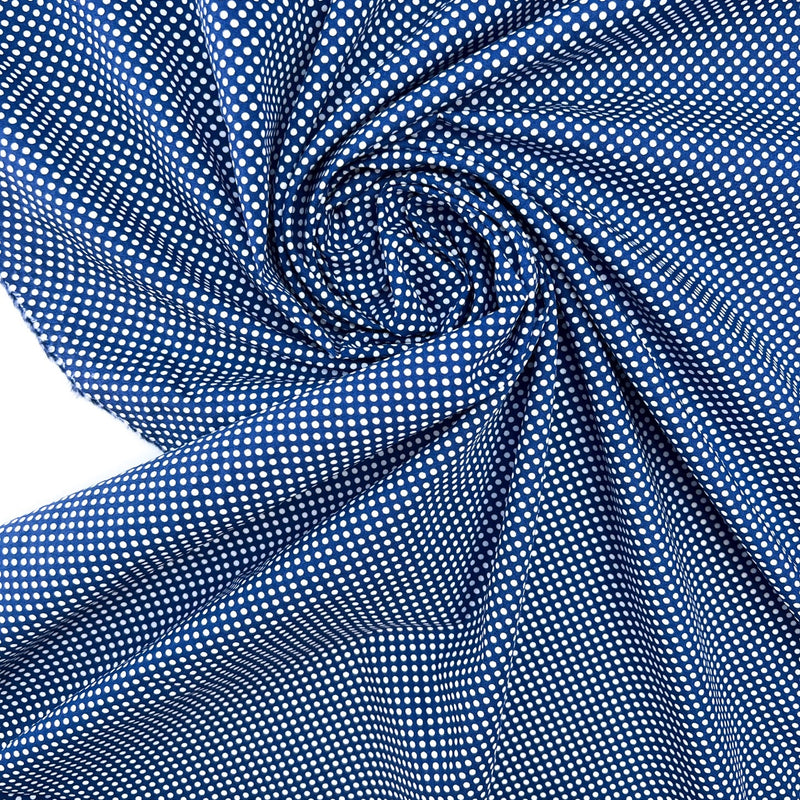 Cotton Poplin Blue Polka Dot