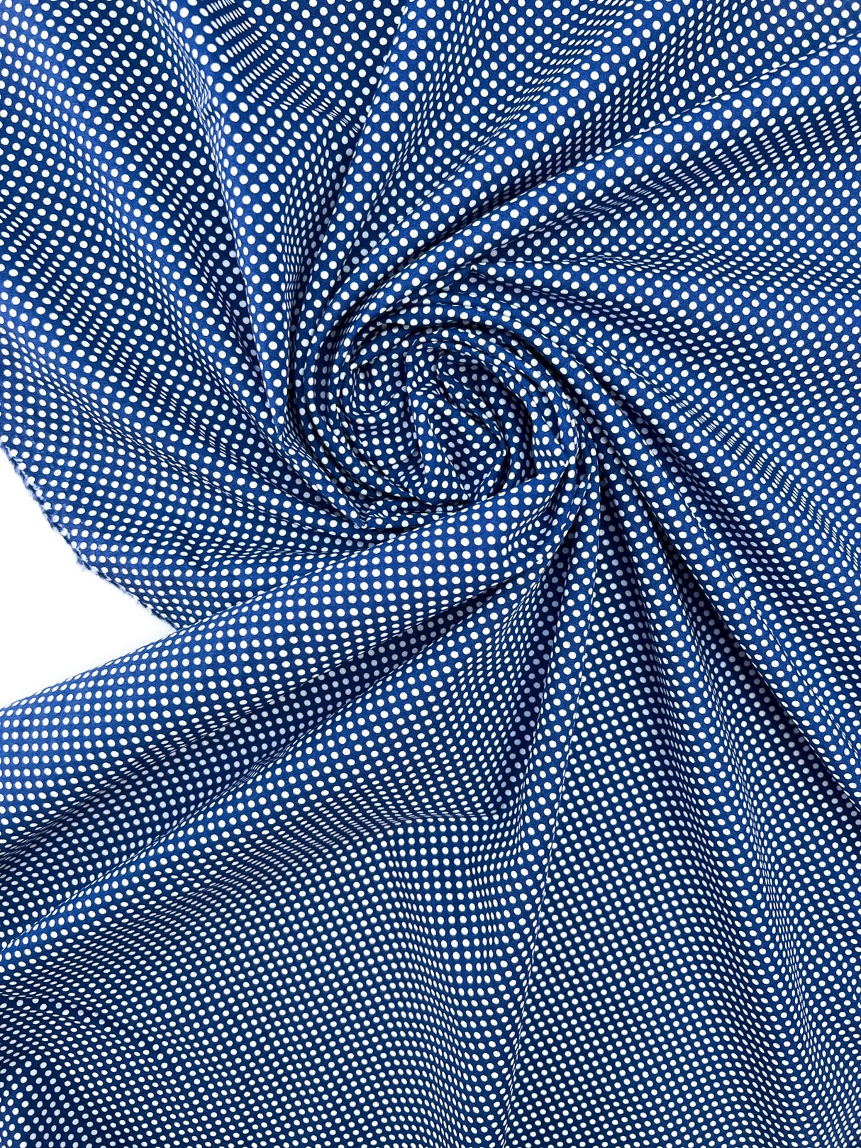 Cotton Poplin Blue Polka Dot