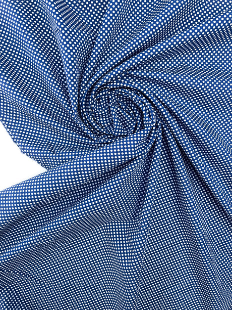 Cotton Poplin Blue Polka Dot