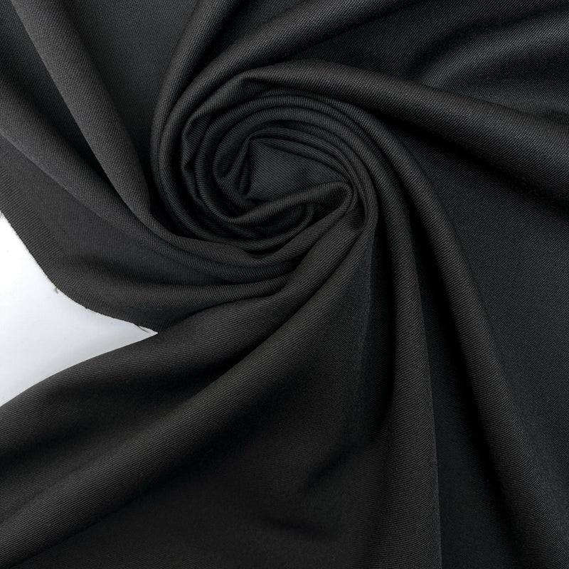 Wool Twill Suit Fabric Black