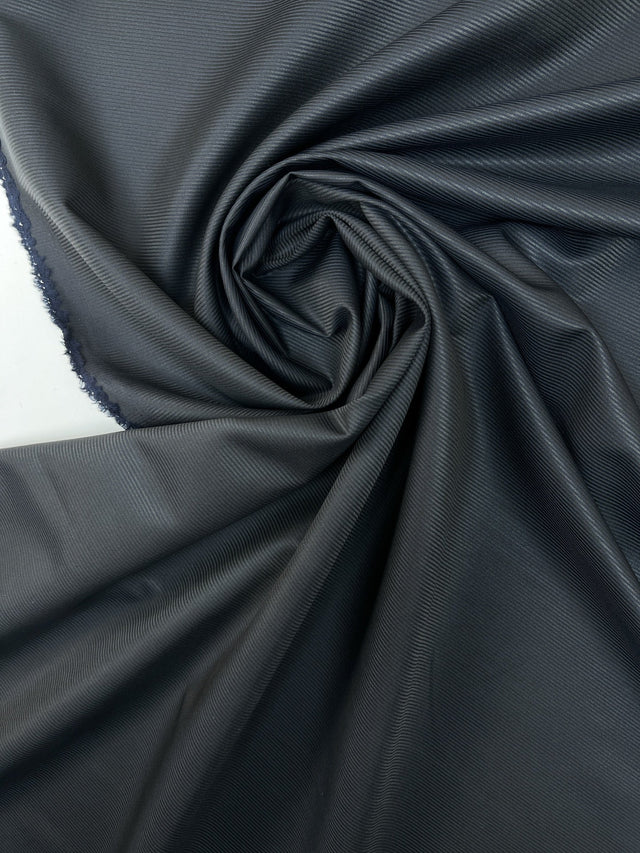 Wool Jacquard Blue Striped Suiting Fabric