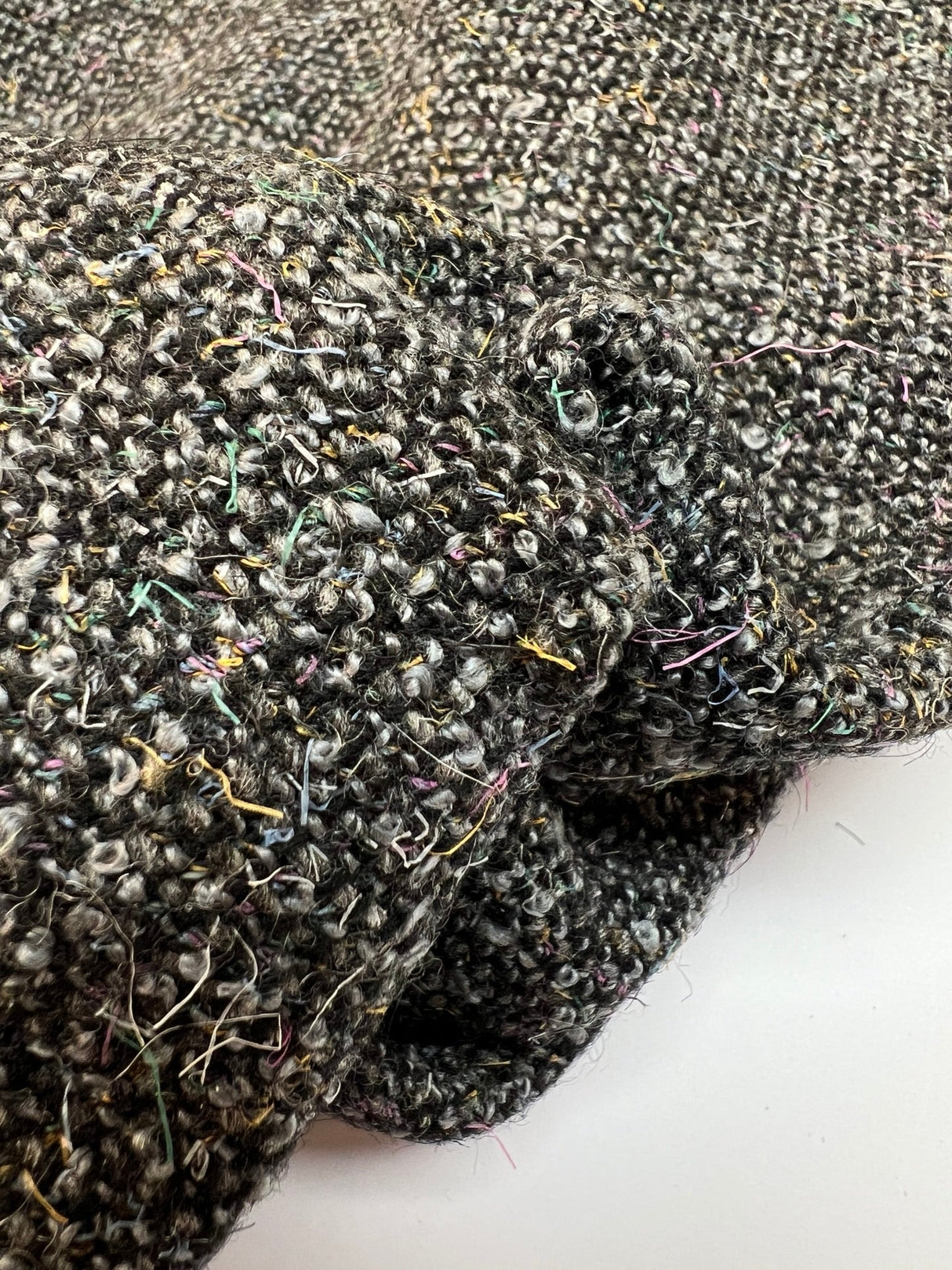 Wool Bouclé Fabric Gray Shades