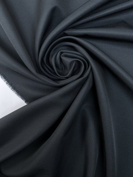 Wool Jacquard Suiting Blue Black Striped