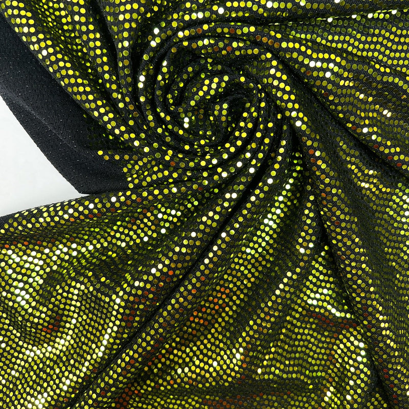 Lurex Polyester Blend Knitted Fabric Golden Green