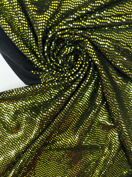 Golden Green Lurex Knitted Fabric