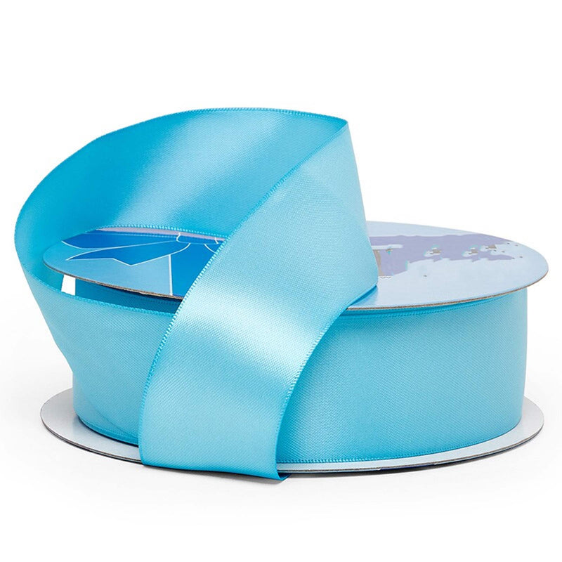 Smooth Ribbon Roll – Solid Satin Elegance 5/8 '' X 100 yd Single Faced 1 / roll Aegean Blue