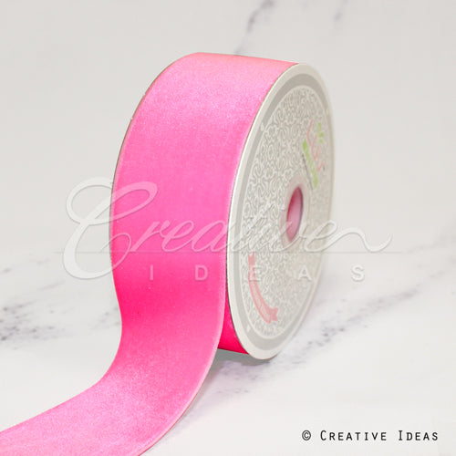 1 1/2" Bright Velvet Ribbon-7 Yds (Pink)