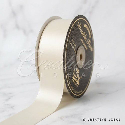 1 1/2" Double Face Satin-25 Yds (Antique White)