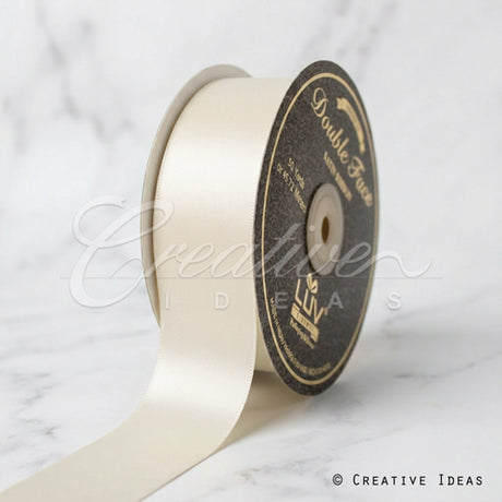 1 1/2" Double Face Satin-25 Yds (Antique White)