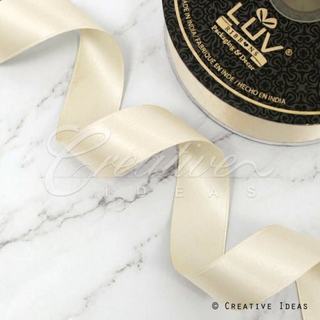 1 1/2" Double Face Satin-25 Yds (Ivory)