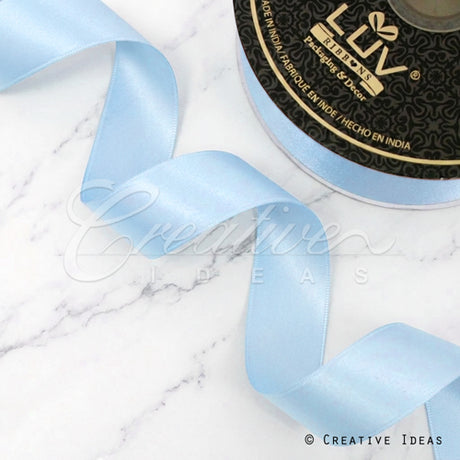 1 1/2" Double Face Satin-25 Yds (Light Blue)