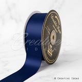 1 1/2" Double Face Satin-25 Yds (Navy Blue)