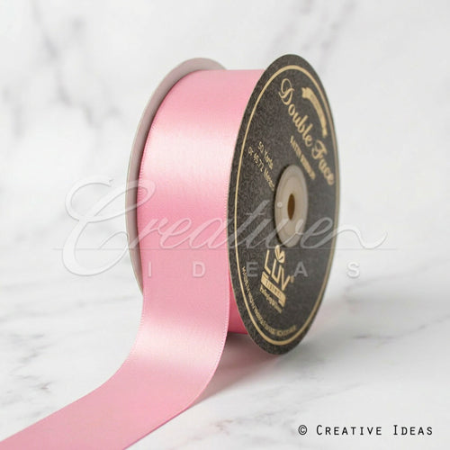 1 1/2" Double Face Satin-25 Yds (Pink)