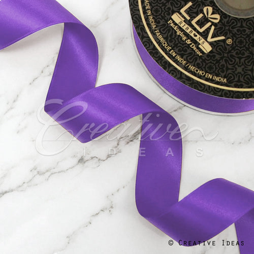 1 1/2" Double Face Satin-25 Yds (Purple)