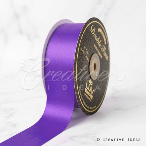1 1/2" Double Face Satin-25 Yds (Purple)