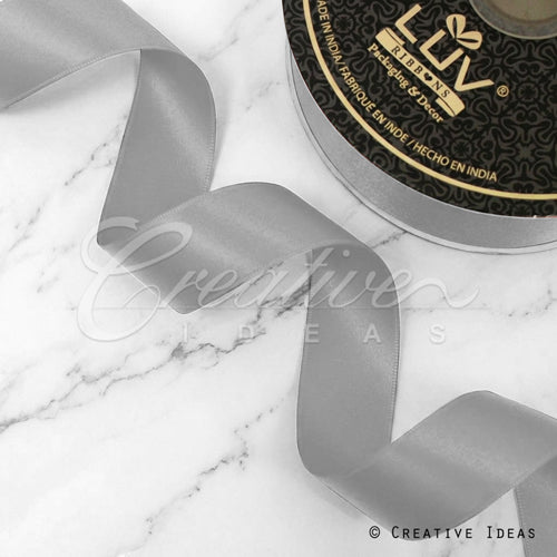 1 1/2" Double Face Satin-25 Yds (Silver)