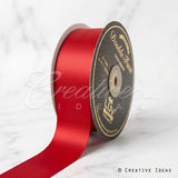 1 1/2" Double Face Satin-25 Yds (Vibrant Red)