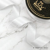 1 1/2" Double Face Satin-25 Yds (White)
