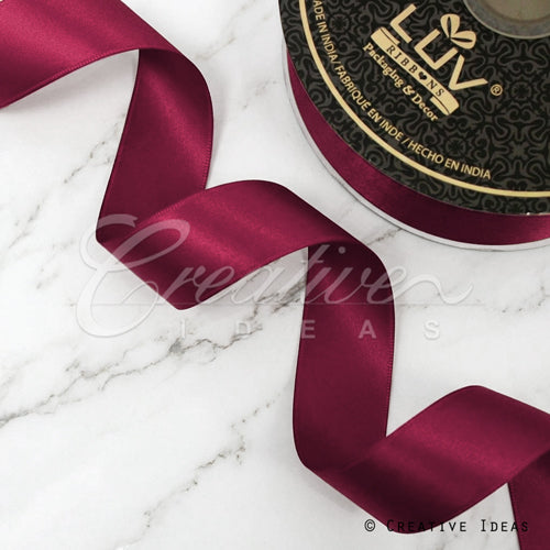 1 1/2" Double Face Satin-25 Yds (Wine)