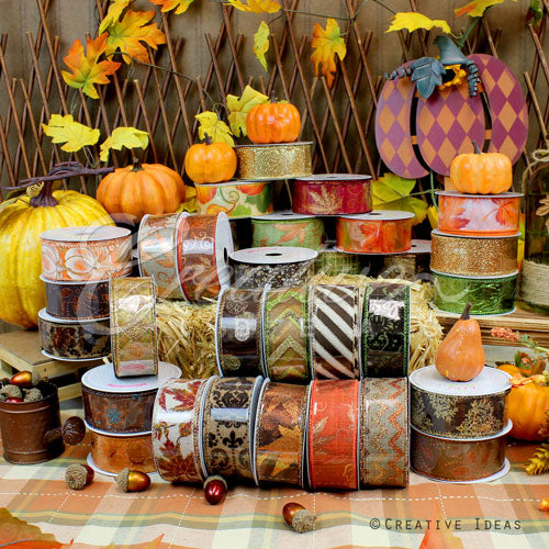 1 1/2" Fall Ribbons Assorted-10 Yds (Assorted)
