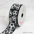 1 1/2" Grosgrain Soccer Balls Ribbon-10 Yds (Black)