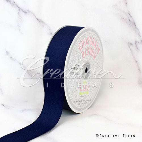 1 1/2" Grosgrain Ribbon - 50 Yards (Navy Blue)