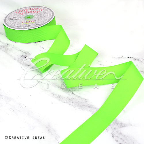 1 1/2" Grosgrain Ribbon - 50 Yards (Neon Green)