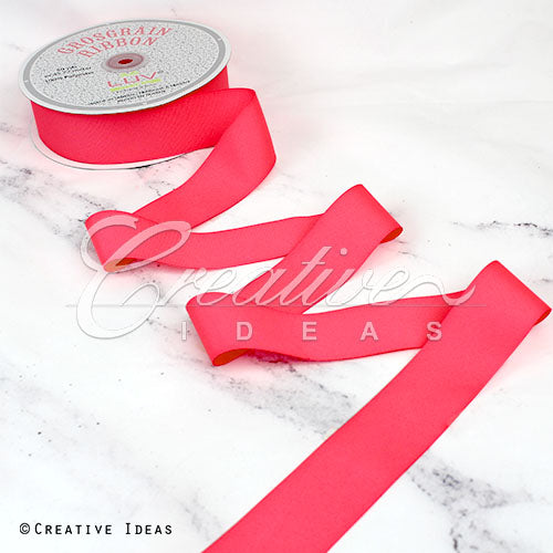 1 1/2" Grosgrain Ribbon - 50 Yards (Neon Pink)