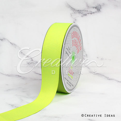 1 1/2" Grosgrain Ribbon - 50 Yards (Neon Yellow)