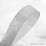 1 1/2" Metallic Taffeta - 25 Yards (Silver)