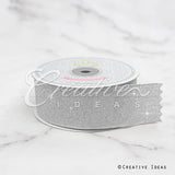1 1/2" Metallic Taffeta - 25 Yards (Silver)